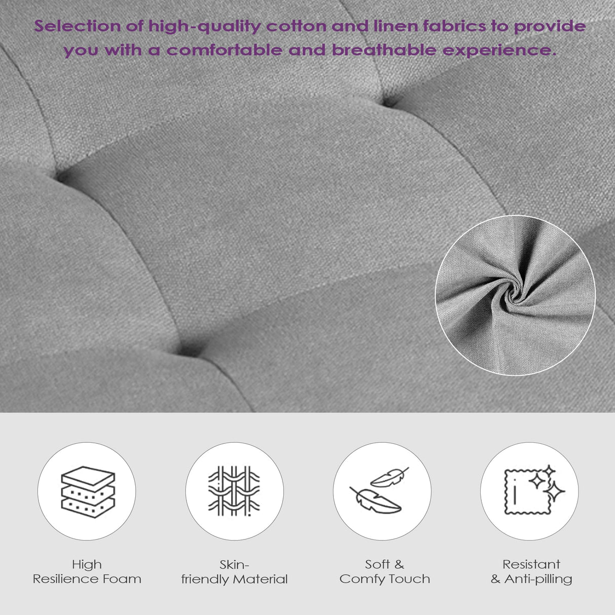 TYBOATLE Sofa Couch, Living Room Furniture Sectional Sofa Sets 3 Pcs, Tufted Mid-Century Loveseat w/USB, Cupholders & Comfy Single Sofa for Small Space, Apartment, Office (Light Grey) TYBOATLE