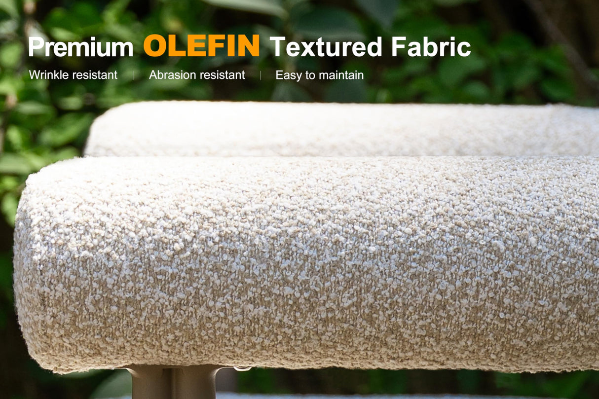 PURPLE LEAF Patio Dining Set 9 Pieces Luxury Modern Conversation Set Aluminum Large Rectangle Dining Table and Chairs with Olefin Cushion Outdoor Furniture Set for Garden Porch Deck Backyard PURPLE LEAF