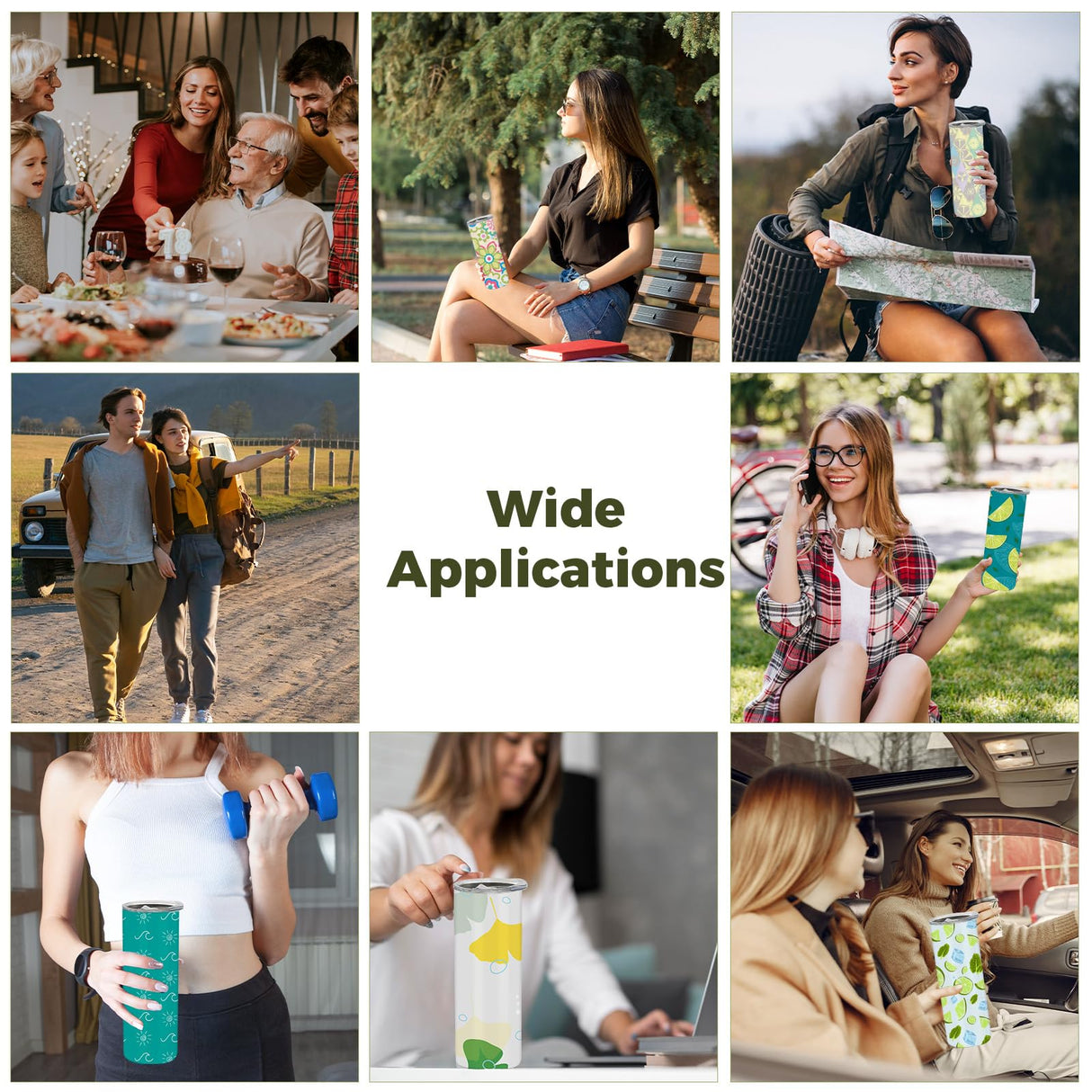 ZREGGUR Sublimation Blank Tumblers bulk 20 oz glow in dark Luminous green, 25Pack Stainless Steel Double Wall Insulated Straight Cups White with Lid and straw, Individually Box,Heat Transfer ZREGGUR