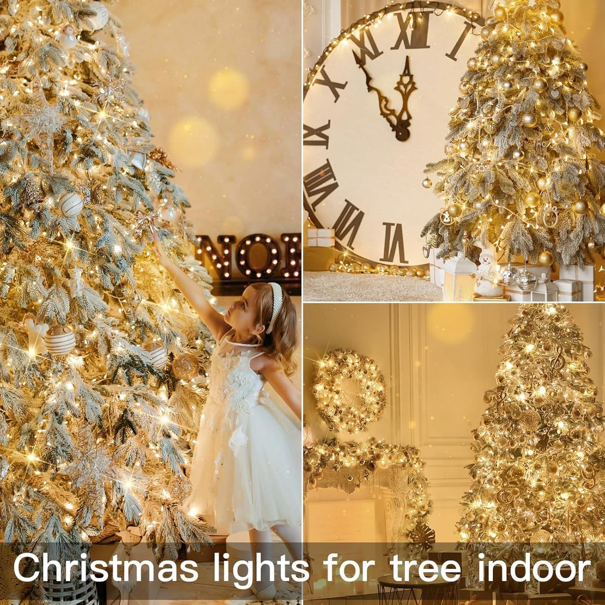 suddus Christmas Lights Outdoor, 66 ft 200 LED Plug in Warm White Fairy String Lights with Remote, Twinkle Lights for Bedroom, Indoor, Tree, Dorm, Wedding, Outside, Backyard Decorations suddus