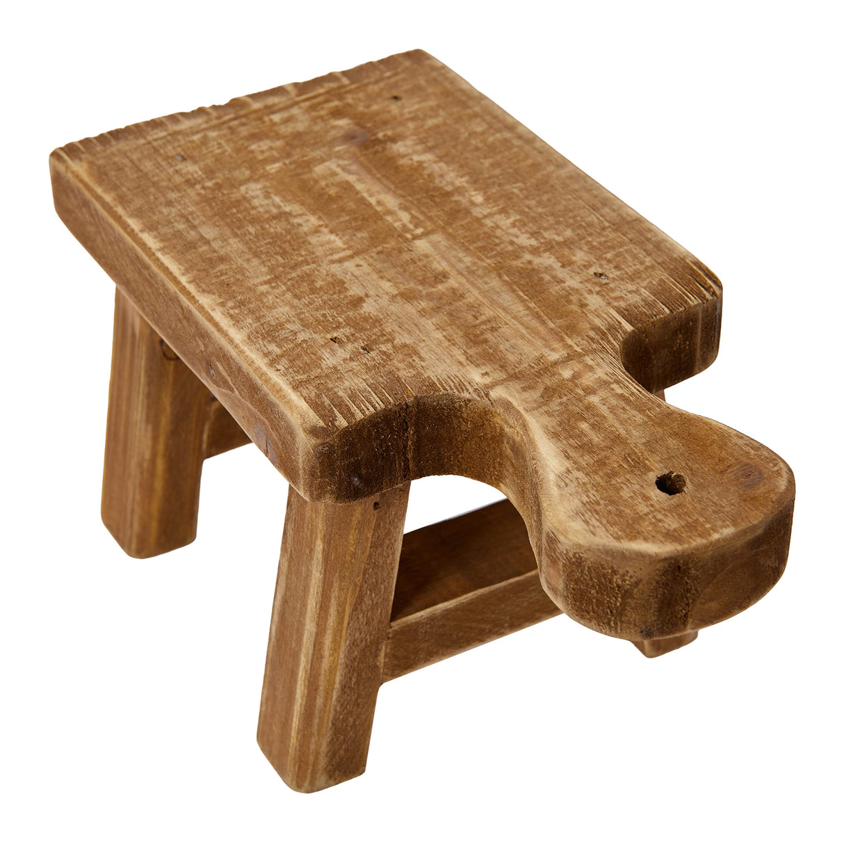 Creative Co-Op Small Wood Pedestal with Handle Creative Co-Op