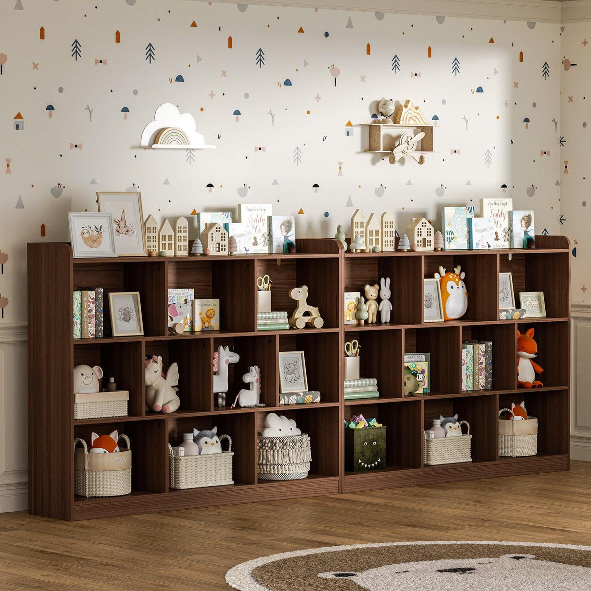 DIYART 3-Tier Brown Bookshelf with 10-Cube Storage for Modern Living Spaces DIYART