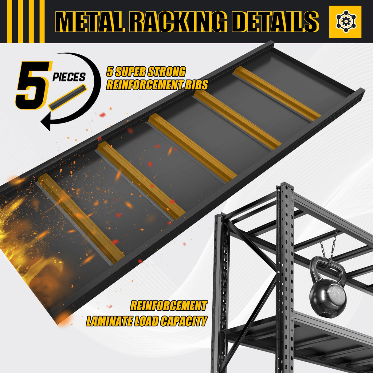 PRESTELION 67" W Garage Shelving 8500LBS Heavy Duty Storage Shelves,Adjustable 3 Tier Metal Shelves, Garage Storage Shelving and Pantry Industrial Shelf Utility Rack, 67" W x 20" D x 63" H PRESTELION