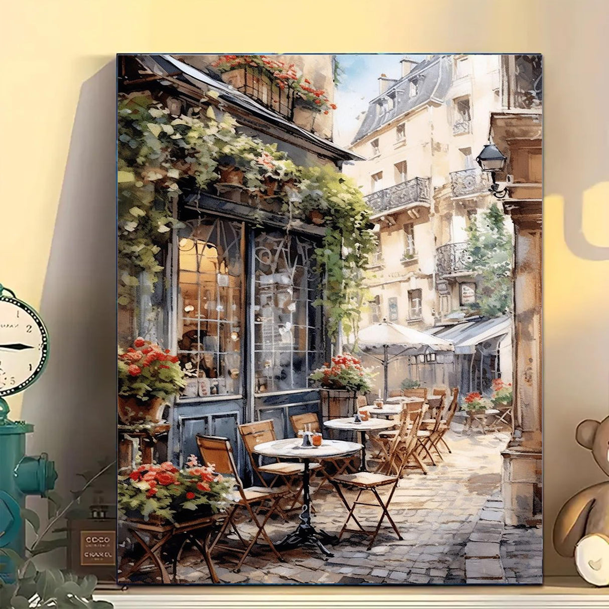 Arttoplus Street Cafe Paint by Numbers Kit for Adults-Street Cafe Adult Paint by Number Kits on Canvas,Landscape Oil Painting by Number Adult for Gift Home Wall Decor(16x20inch) Arttoplus