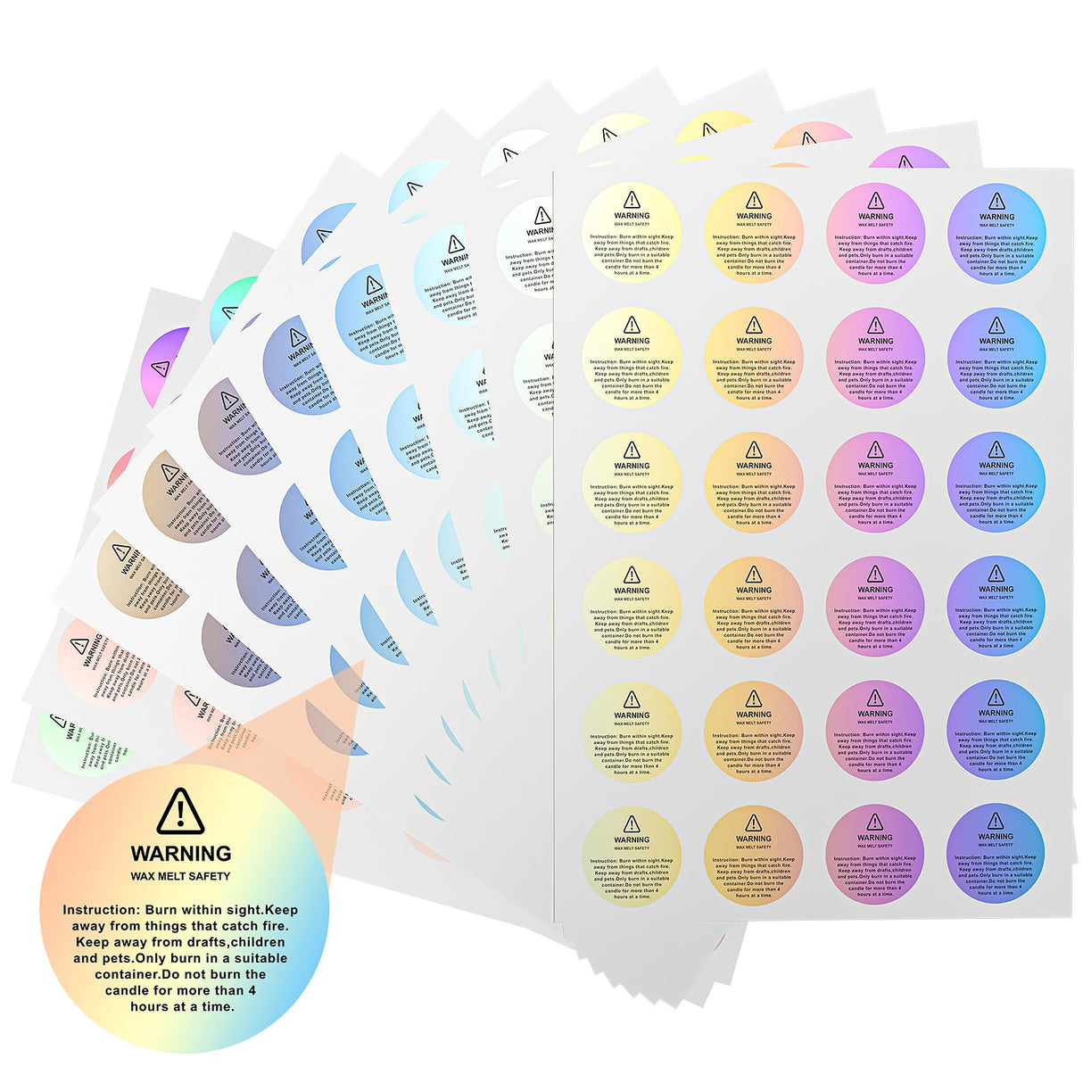 Candle Warning Labels, Candle Labels for Candle Making, 240Pcs Candle Warning Stickers Wax Melt Warning Labels Candle Stickers Warning Labels for Candle Making Candle Making Kit Candle Making Supplies OZOSHINE