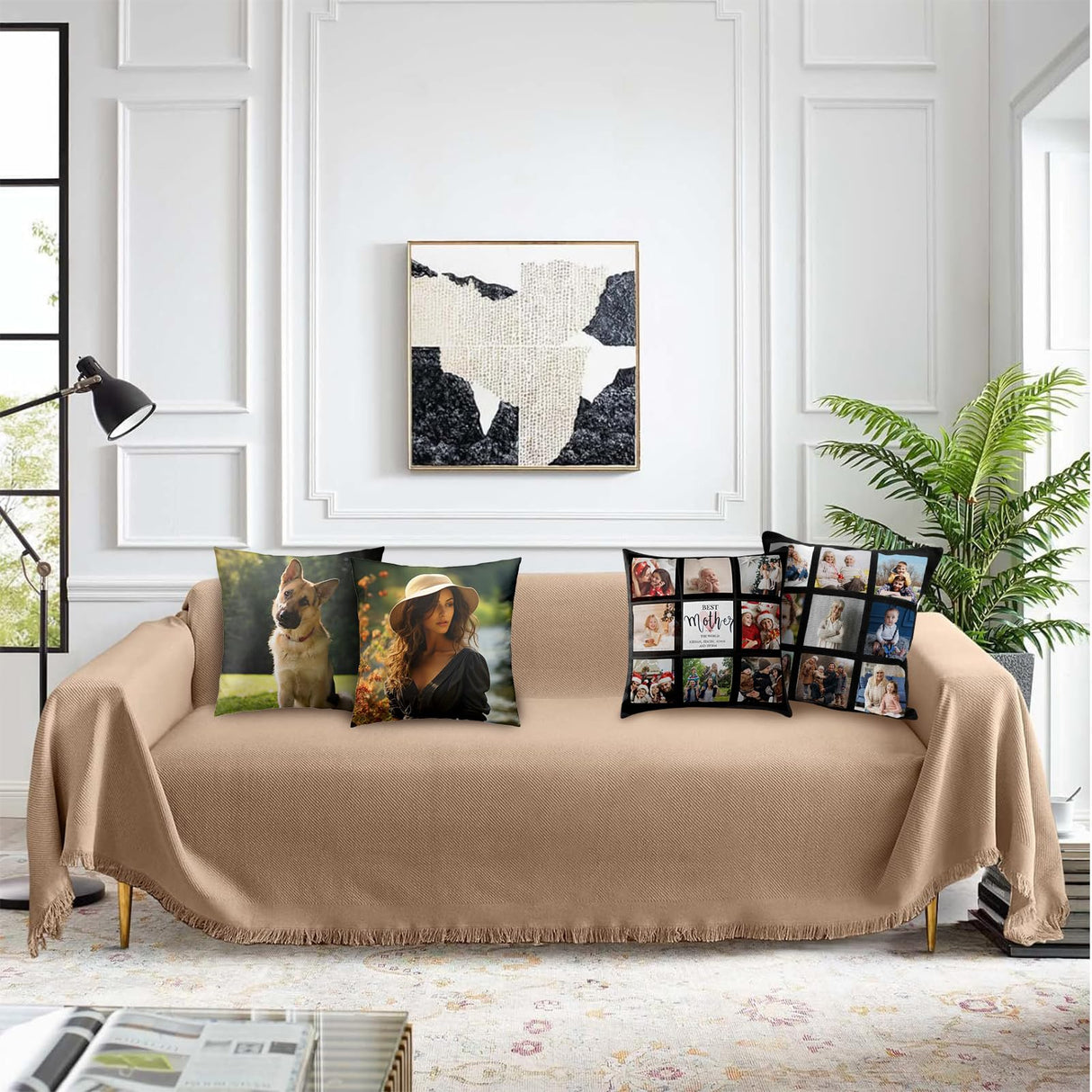 ZOCONE 6 Sublimation Blanks for Personalized Pillow, 15.7” Sublimation Pillow Covers Blank Polyester Throw Pillow Cases, 9 Panel & Blank 2 Styles Sublimation Pillow Case for DIY No Pillow Insert ZOCONE