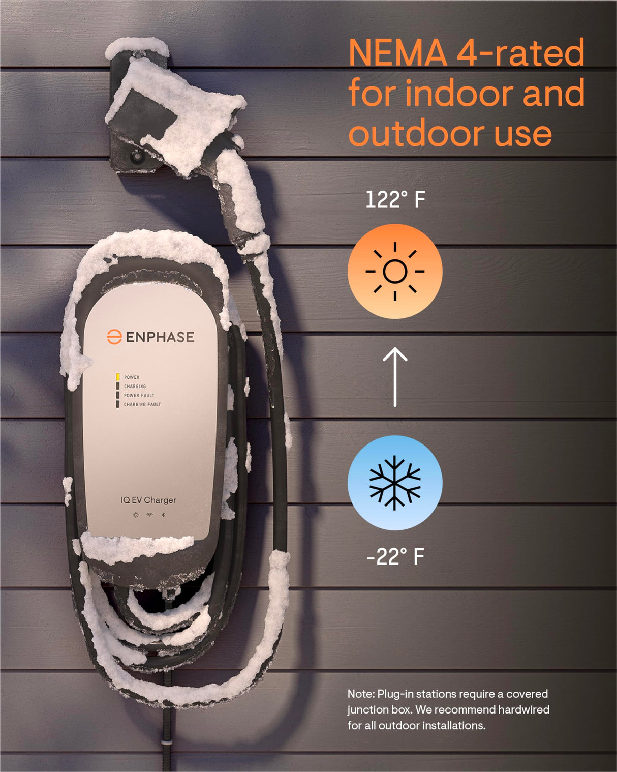 32 Amp Plug-in Smart EV Charger - Enphase IQ 40 with NEMA 14-50 Plug, 7.7kW Power, 240V, 5-Year Warranty, Wi-Fi Connected, Safety Certified, 25ft Cable & Ruggedized J1772 Connector Enphase Energy