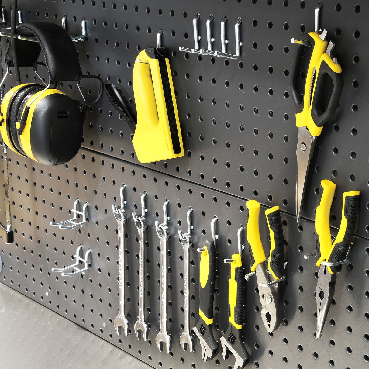 Seville Classics UltraHD Heavy Duty Commercial Lighted Workcenter w/Pegboard, 500 lbs. Weight Capacity for Garage, Warehouse, Workshop, Stainless Steel Top, Graphite, 48" W x 24" D x 65.5" H Seville Classics