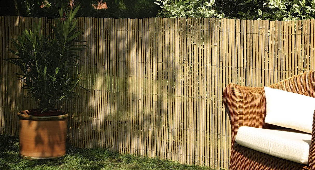 Forever Bamboo Natural Split Rolled Bamboo Fence Panel for Garden Privacy Fence Screen for Indoor or Outdoor 4 Ft H x 6 Ft L (2-Pack) FOREVER BAMBOO