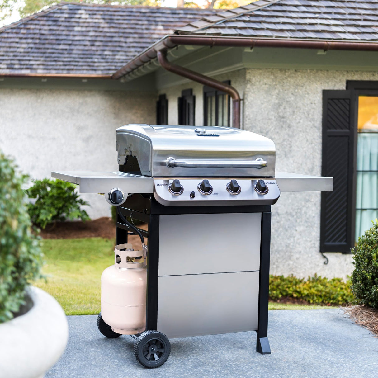 Char-Broil Performance Series Convective 4-Burner with Side Burner Cart Propane Gas Stainless Steel Grill - 463377319 Char-Broil