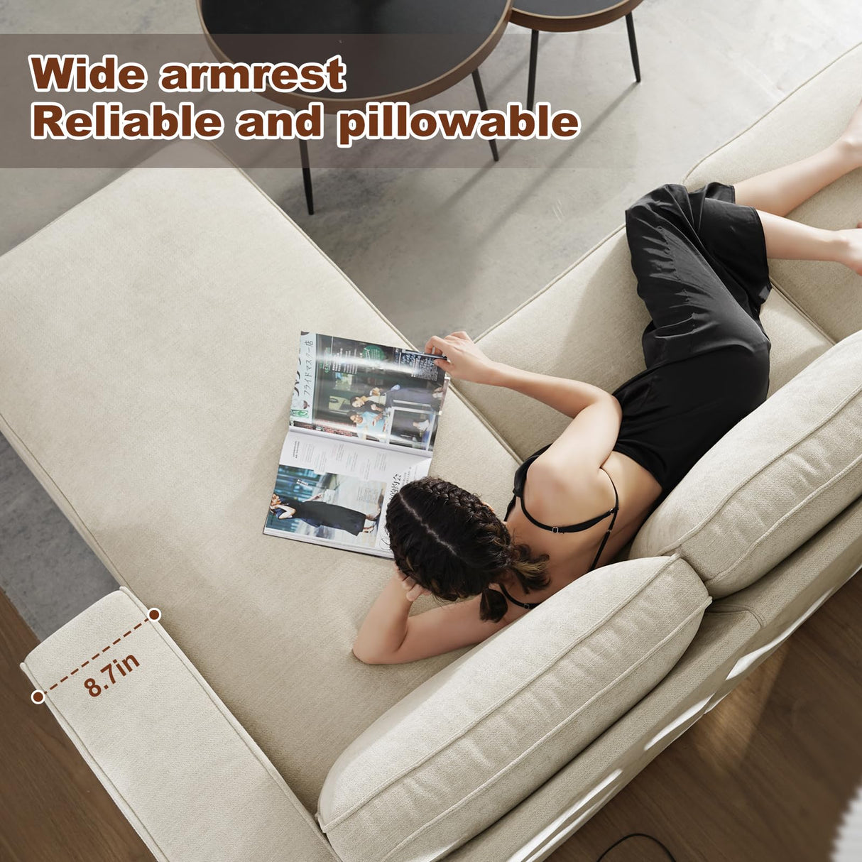 COOSLEEP 99” L-Shape Convertible Sectional Couches Sofas with 190L Storage Chaise,Chenilee Sofas with Removable Cushion and Detachable Cover,USB and Type-c Charging for Living Room COOSLEEP HOME