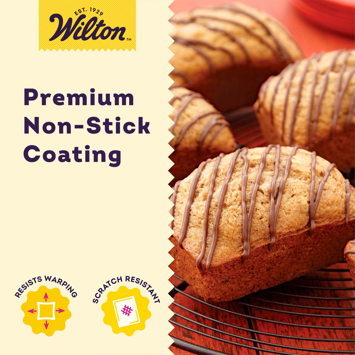 Wilton Perfect Results Non-Stick Mini Loaf Pan, 8-Cavity, 15.2 IN x 9.5 IN x 1.6, Gray Wilton