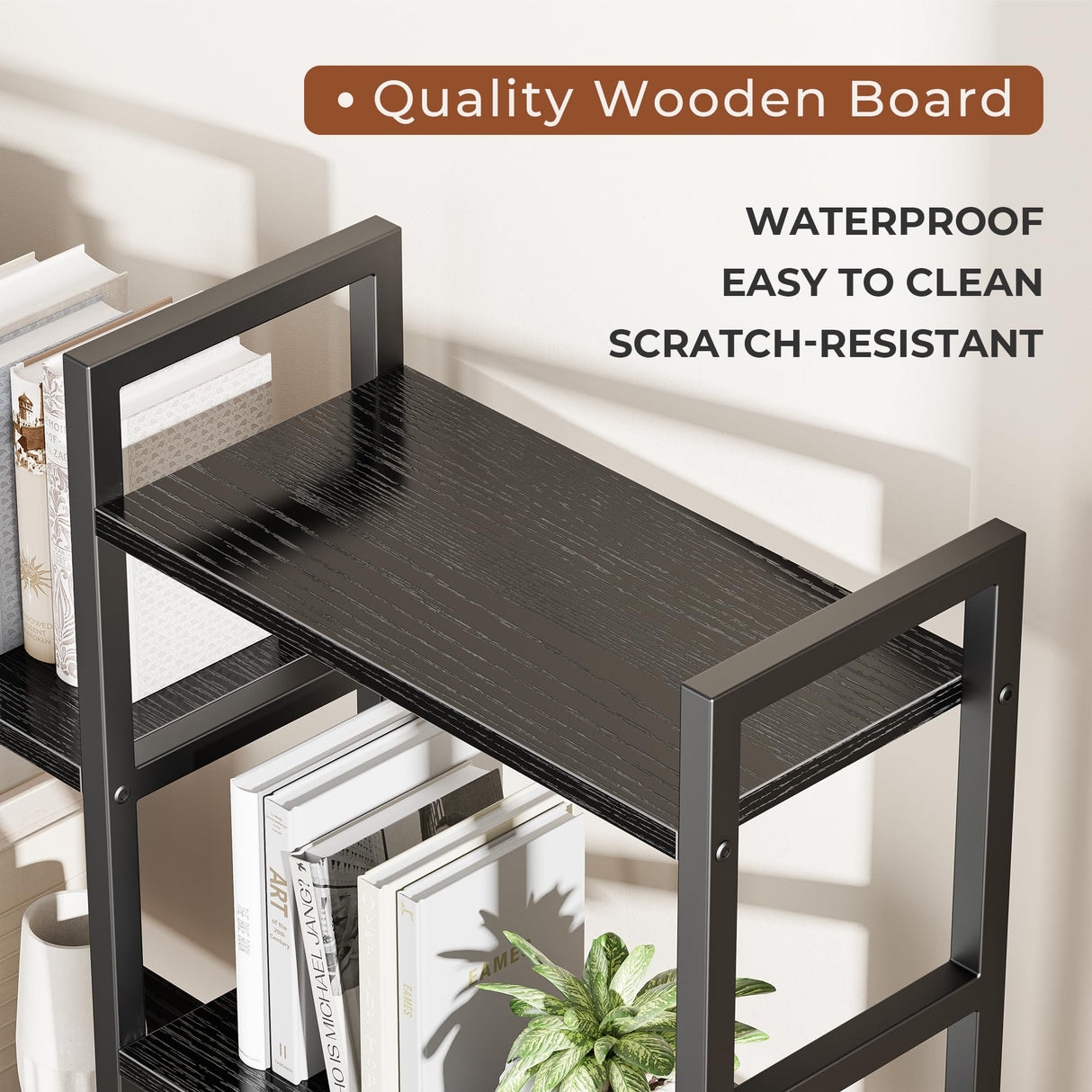 SUPERJARE Triple 6 Tier Bookshelf, Bookcase with 17 Open Display Shelves, Wide Book Shelf Book Case for Home & Office, Black SUPERJARE