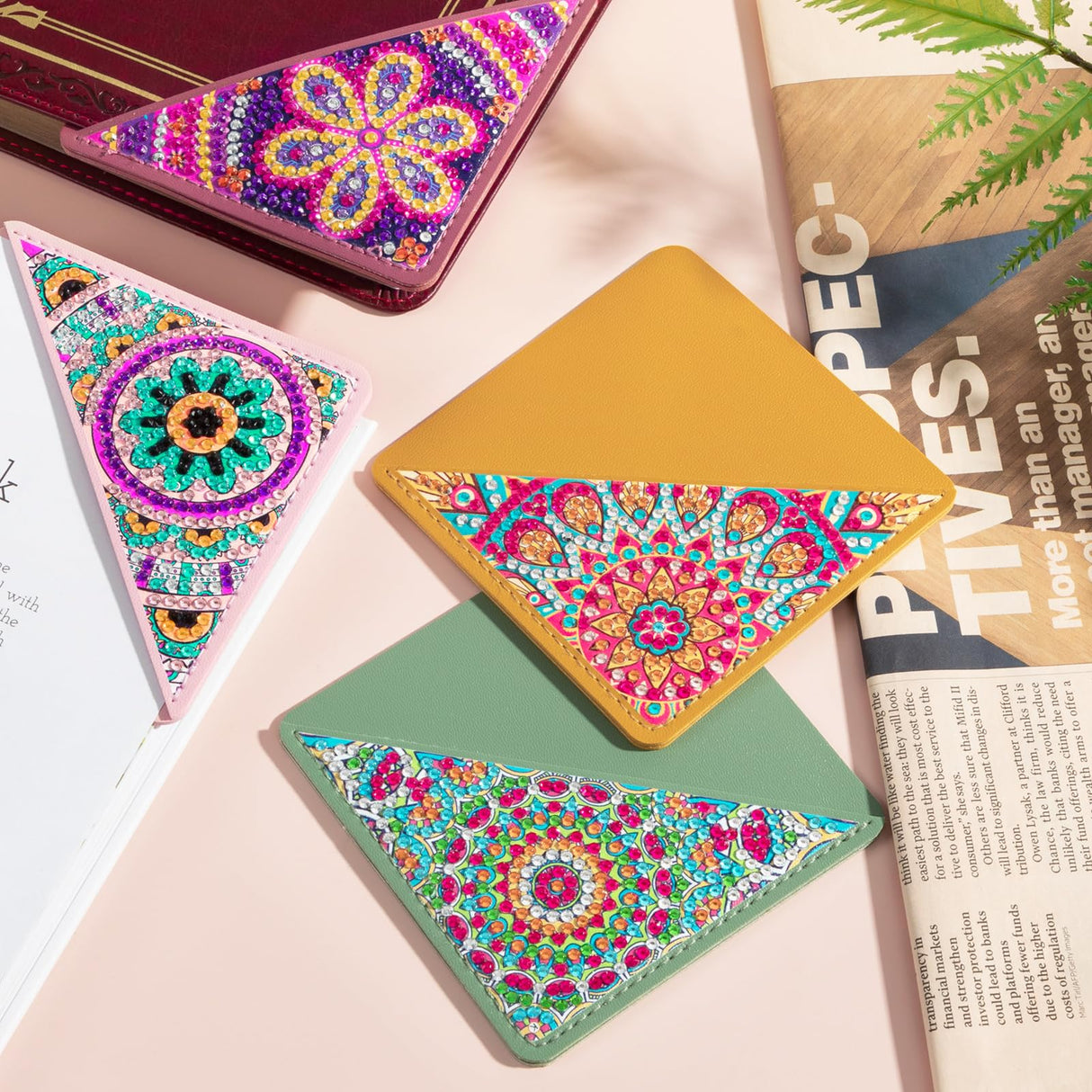 6 PCS Diamond Art Bookmarks, Diamond Painting Bookmarks for Book Lovers 5D DIY Bookmark Corner Bookmark Adults Crafts Diamond Art Kits for Adults Kids Home Office Beginner Adults Gift ALKALO