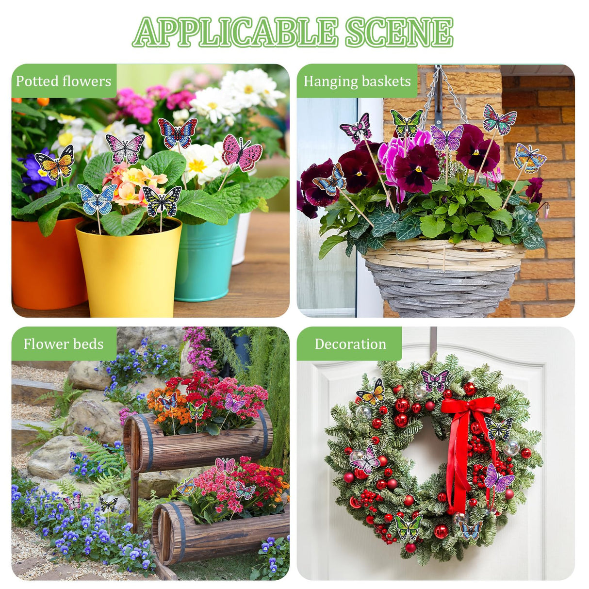 ZYNERY Butterfly Diamond Art Kit - 12 PCS Mini Art Craft Supplies for Adults - Garden Decor Painting ZYNERY