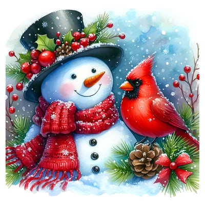 AMORARS Cardinal Diamond Painting Kit for Adults, 5D Snowman Diamond Art Beginners - DIY Full Diamond Dot Gem Art Paintings, Suitable Gifts, and Home Decoration Crafts, 12x12Inch