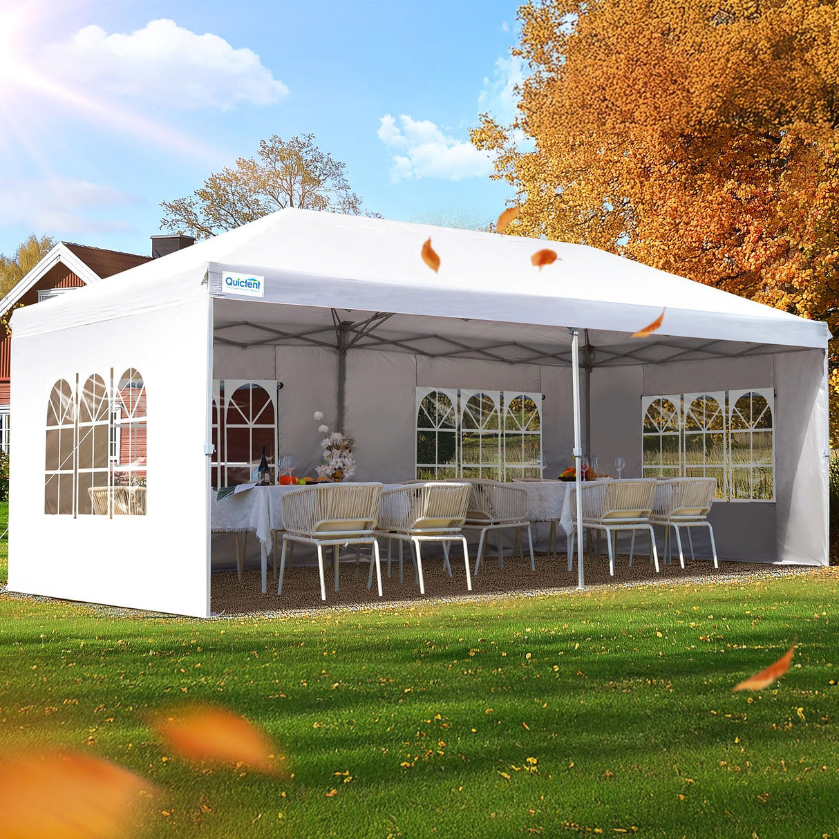Quictent 10x20 ft Pop up Canopy with Sidewalls Easy up Canopy Tent Instant Shelter with Windows for Outdoor Event Party Quictent