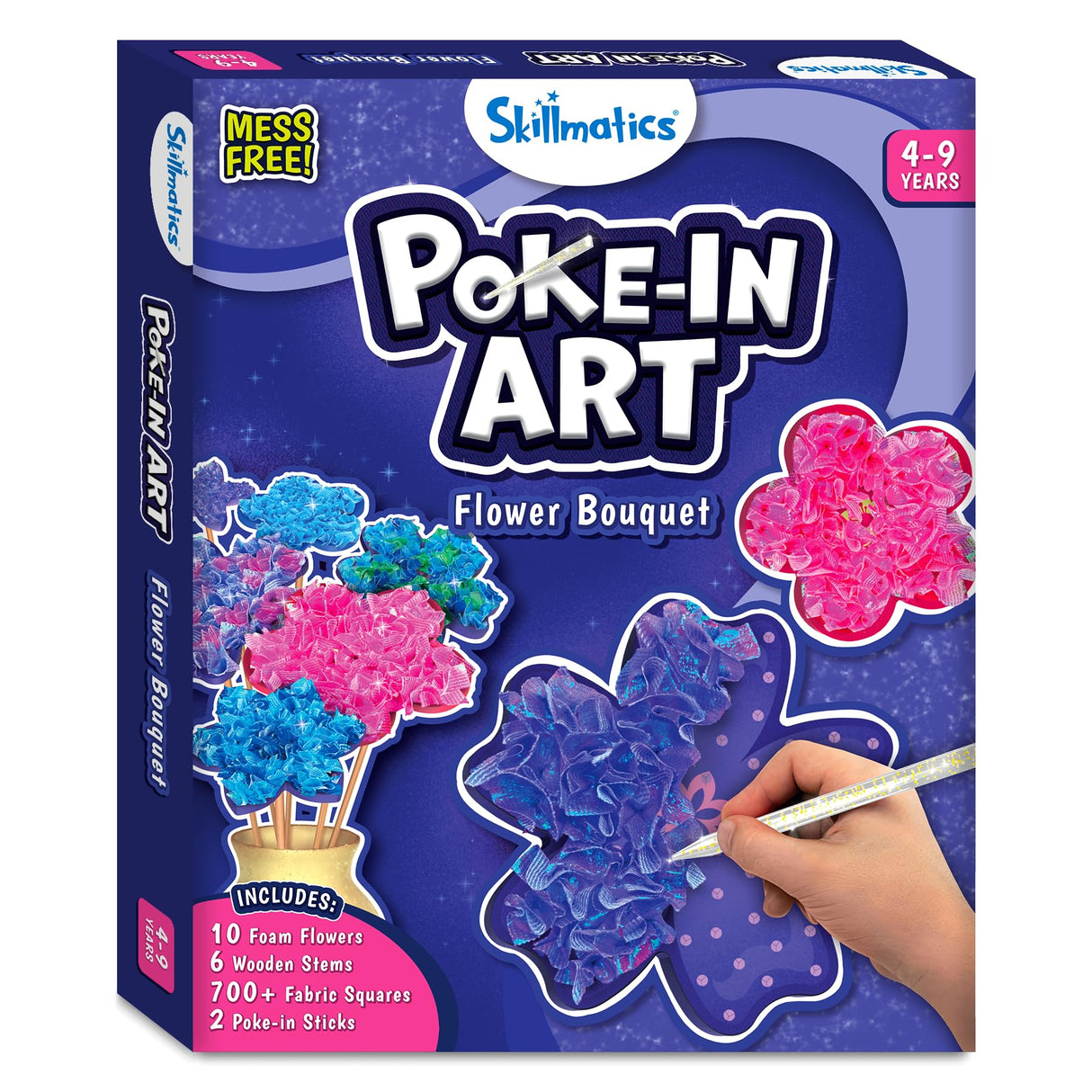 Skillmatics Art & Craft Activity - Poke-in Art Flower Bouquet, Mess-Free Art for Kids, DIY Craft Kits, Creative Activity, Fine Motor Skills, Gifts for Girls & Boys Ages 4, 5, 6, 7, 8, 9 Skillmatics