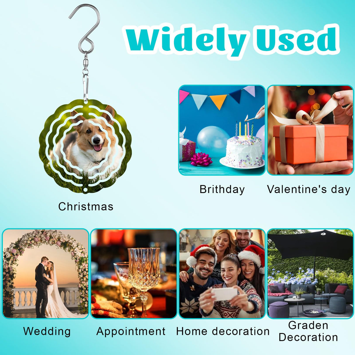 20 Pcs Sublimation Wind Spinner Blanks 3 Inch Heat Press Transfer Sublimation Blank Gift DIY Crafts Sublimation Ornaments for Indoor Outdoor Garden Yard Decoration Telooco