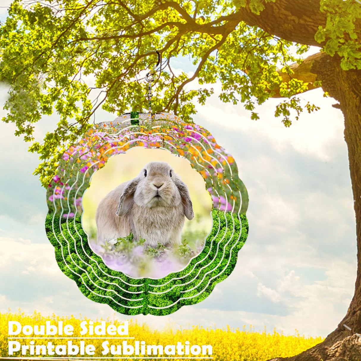 Veramz 5Pcs 8" Sublimation Wind Spinner Blanks Round Wind Spinner Sublimation Blanks 3D Aluminum Hanging Indoor Outdoor Garden Lawn Yard Decoration for Heat Press Transfer Sublimation Blank Veramz