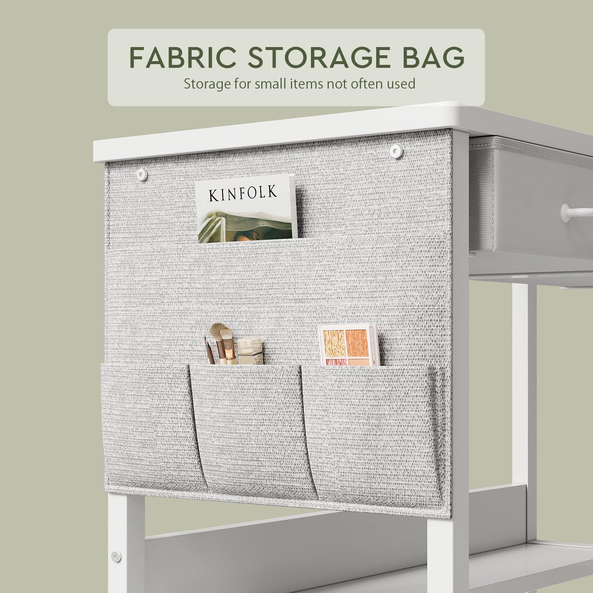 Maihail Small Vanity Desk no Mirror, Small Makeup Vanity, Compact Vanity with Storage, Vanity Desk with Drawers, Mini Vanity with Shelves, White Maihail