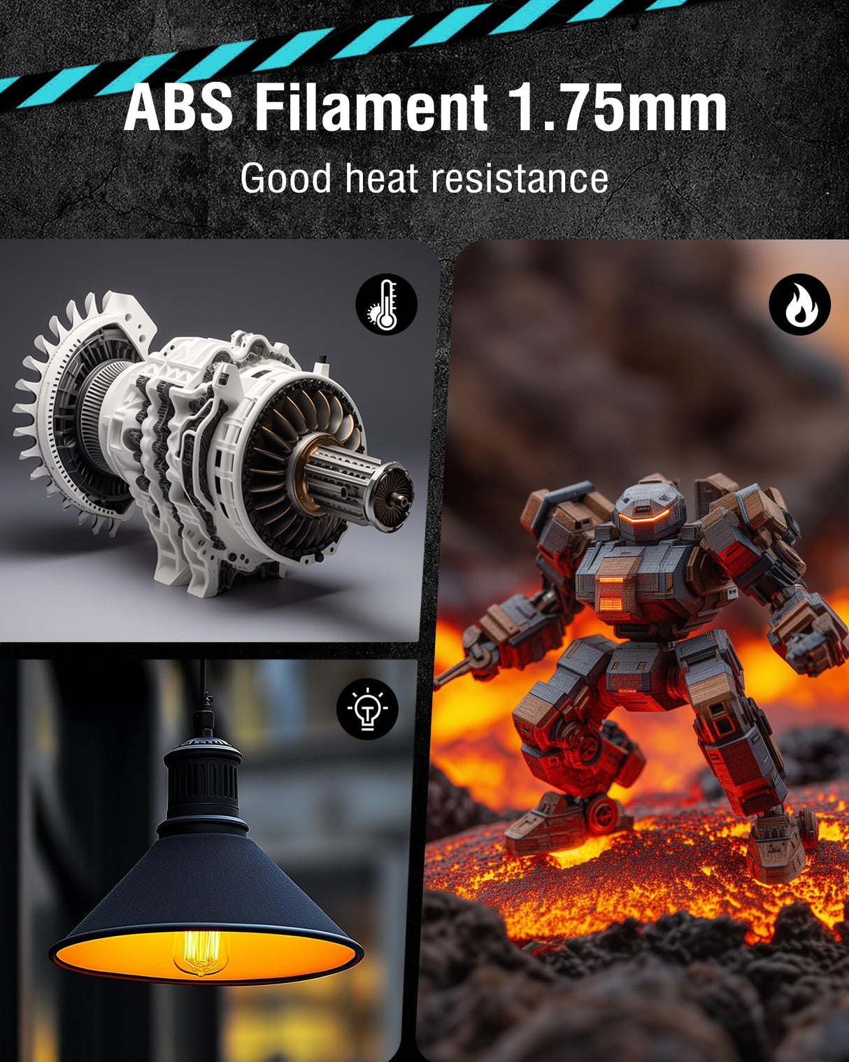 SUNLU Clear ABS Filament 1.75mm 3D Printer Filament, Highly Resistant Durable, Heat Resistance, Excellent Toughness, Compatible with 99% FDM 3D Printers, 1kg Spool (2.2lbs), Transparent SUNLU