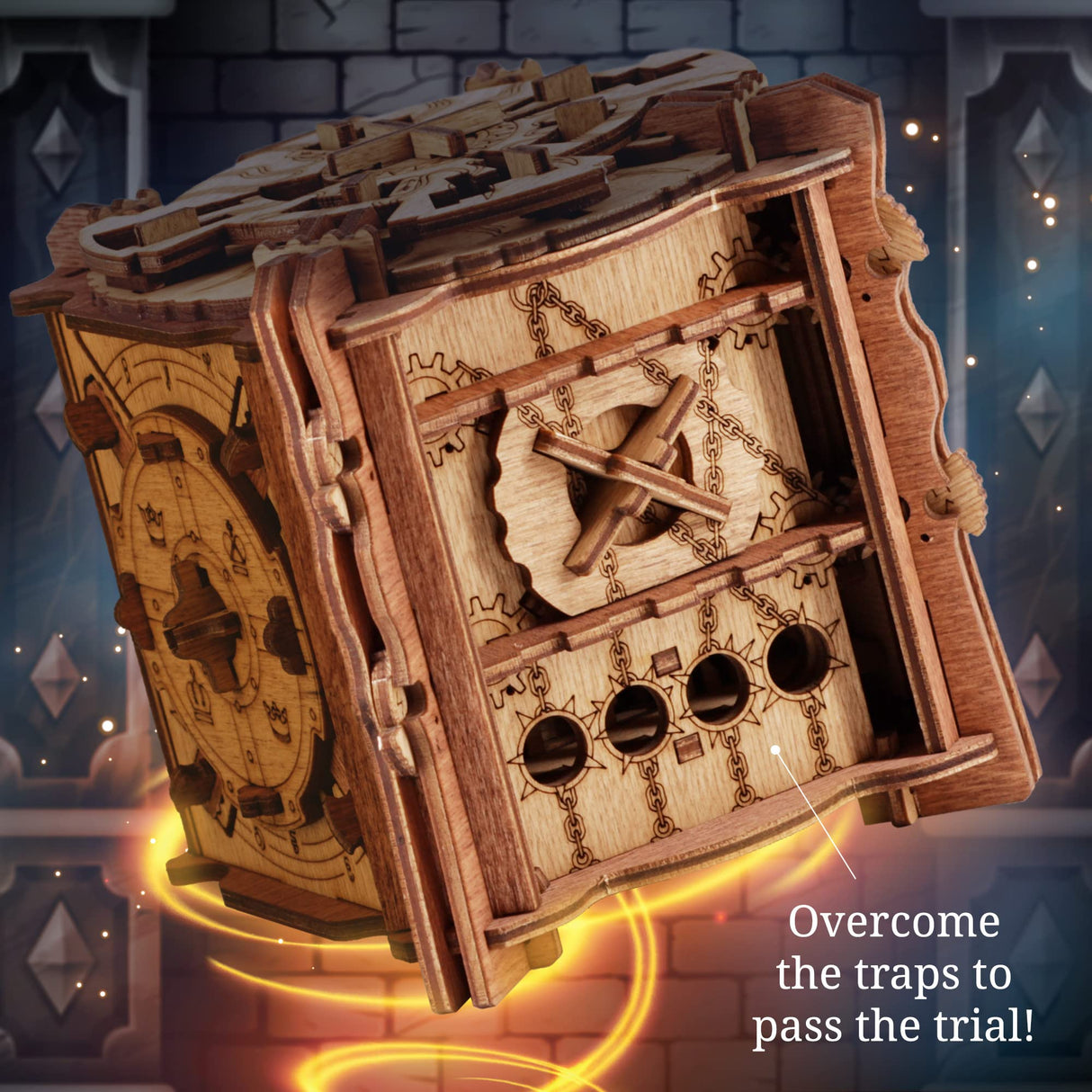 iDventure Cluebox - The Trial of Camelot - Escape Room Game - Puzzle Box - 3D Wooden Puzzle - sequential Puzzle - 3D Puzzles for Adults - Brain Teaser - Birthday Gift Gadget for Men - Money Box iDventure