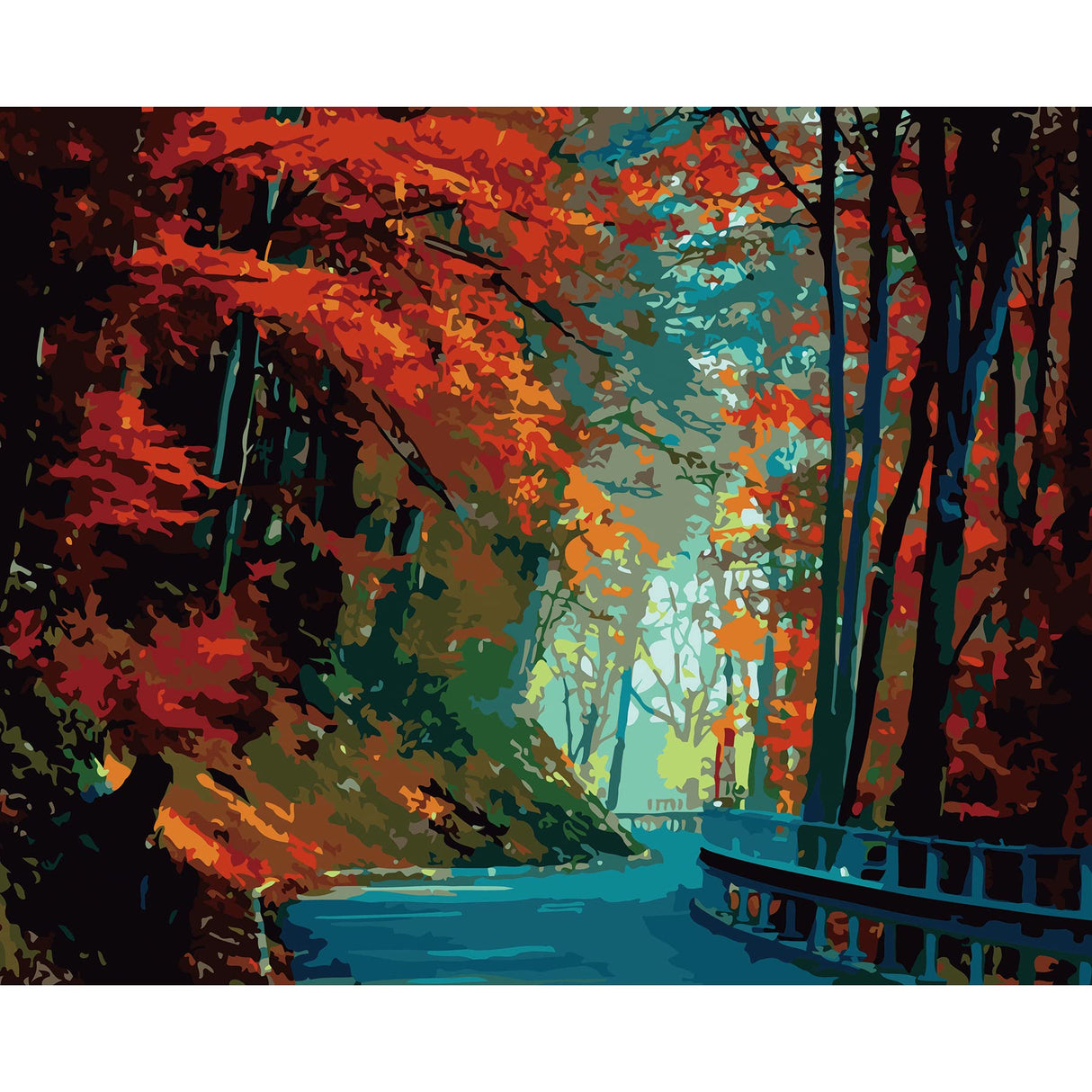 FILASLFT Paint by Numbers Kit for Adults, Forest Path Paint by Numbers for Adults Beginner, Maple Leaf Painting by Number DIY Landscape Painting,Perfect for Home Wall Decoration 16x20 Inch. FILASLFT