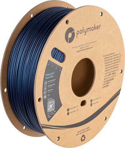 Polymaker PLA PRO Filament 1.75mm Metallic Blue, Powerful PLA Filament 1.75mm 3D Printer Filament 1kg - PolyLite 1.75 PLA Filament PRO Tough & High Rigidity 3D Printing PLA Filament Metallic Blue