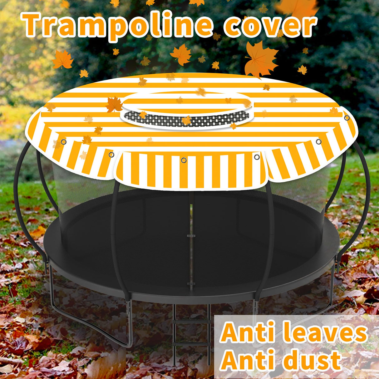 HMOCK Trampoline Shade Cover 16 Ft Round with Air Vent Anti-UV No Standing Water Suitable for 16Ft Round Trampoline Accessories 16ft Yellow HMOCK