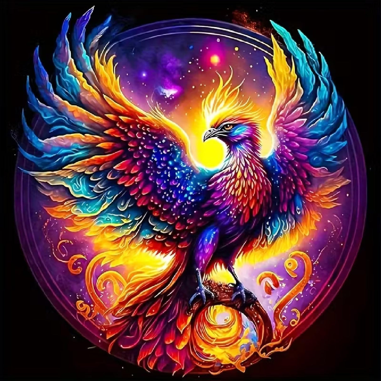 JFYHAB Phoenix Diamond Art Kits for Adults,DIY 5D Fire Phoenix Diamond Painting Kits for Beginners, Round Full Drill Diamond Dots Paintings,Diamonds Pictures Gem Art Crafts Home Decor 12x12 inch JFYHAB