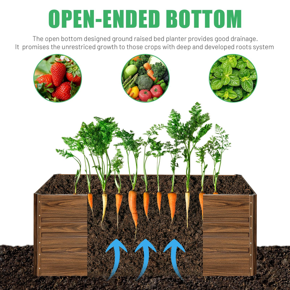 SnugNiture 2 Pcs 4x2x2FT Raised Garden Bed Galvanized Planter Garden Boxes Outdoor, Deep Root Planter Raised Bed for Vegetables Flowers Herbs,Brown SnugNiture