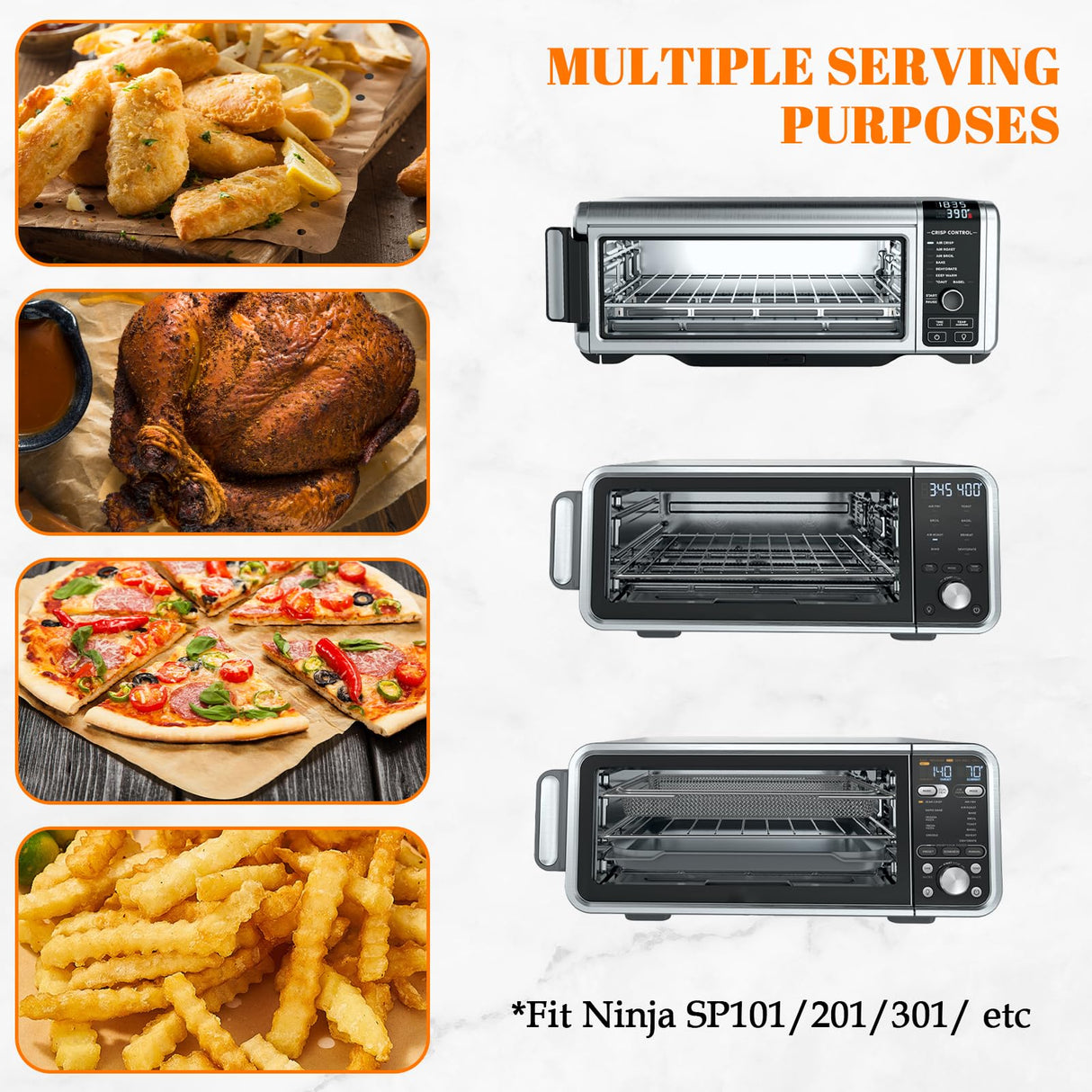 Golden Associate 12 x 12 inch Parchment Paper Liners Air Fryer Disposable Square130 Pcs, Perforated&without Holes Sheets Combo, 65-Pcs Each, Accessories for Ninja SP, Cuisinart, Breville, Instant Pot Golden Associate