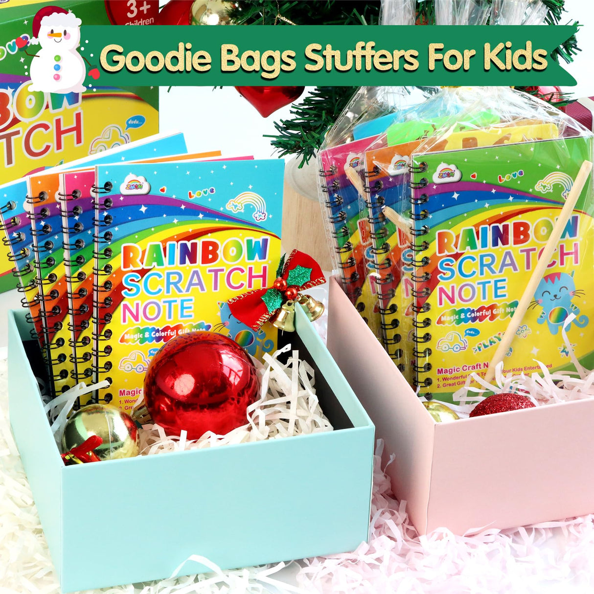 ZMLM Rainbow Scratch Party Favors Kids: Birthday Gifts Toy Bulk Scratch Art Notebook 24 Pack Birthday Goodie Bags Stuffers Girls Boys Art Craft Kit Pads Classroom Prizes School Supplies Teacher Return ZMLM