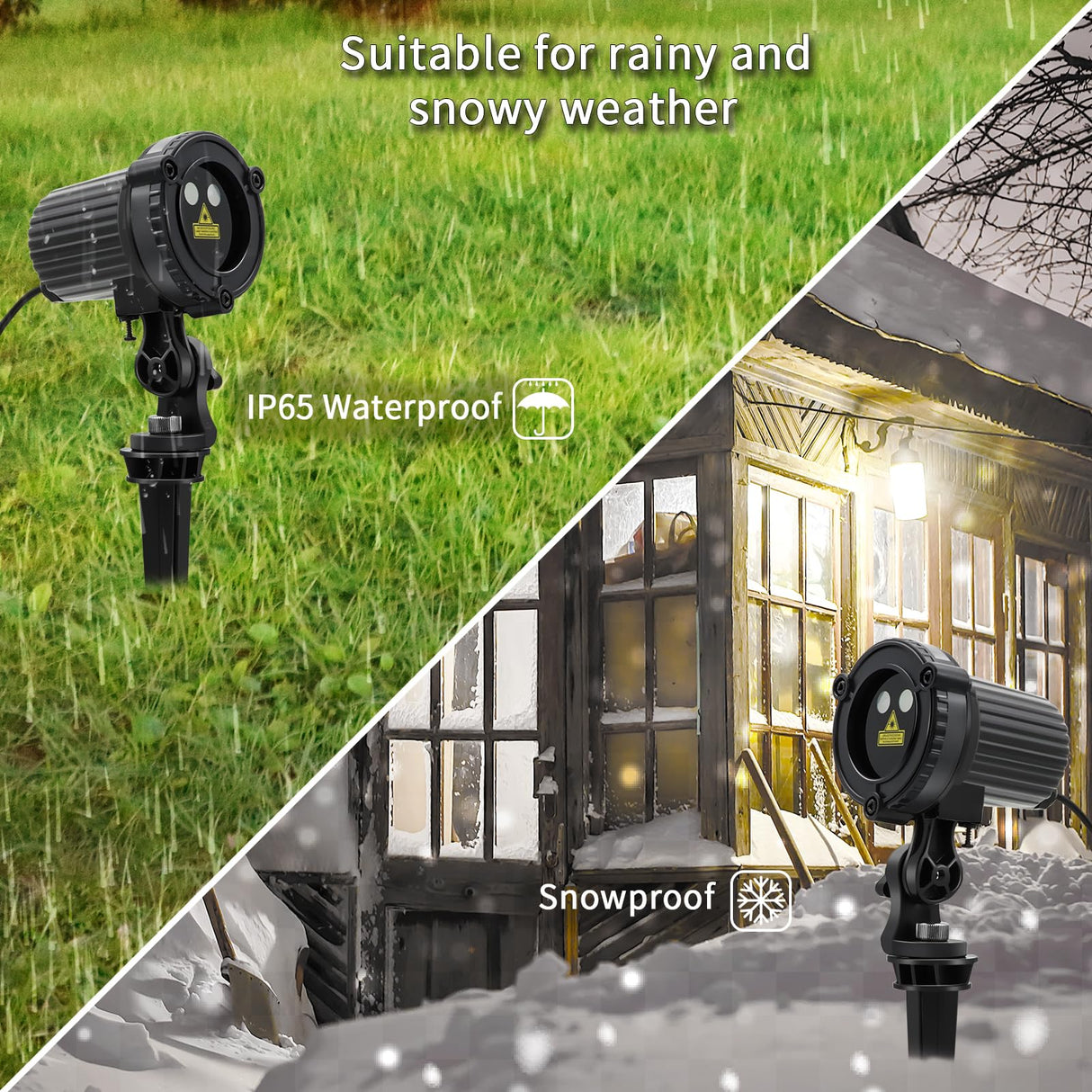 HERHOTER Christmas Laser Lights Outdoor,Red and Green Moving Outdoor Laser Light, Waterproof Garden House Decoration Laser Christmas Lights HERHOTER