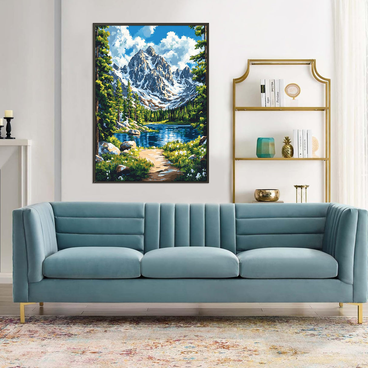 LELEMON Diamond Art Kits for Adults,Diamond Painting Kits for Adults,Rocky Mountain National Park 5d Diamond Painting Kit with Diamond Art Accessories for Home Wall Decor 12 x 16inch LELEMON