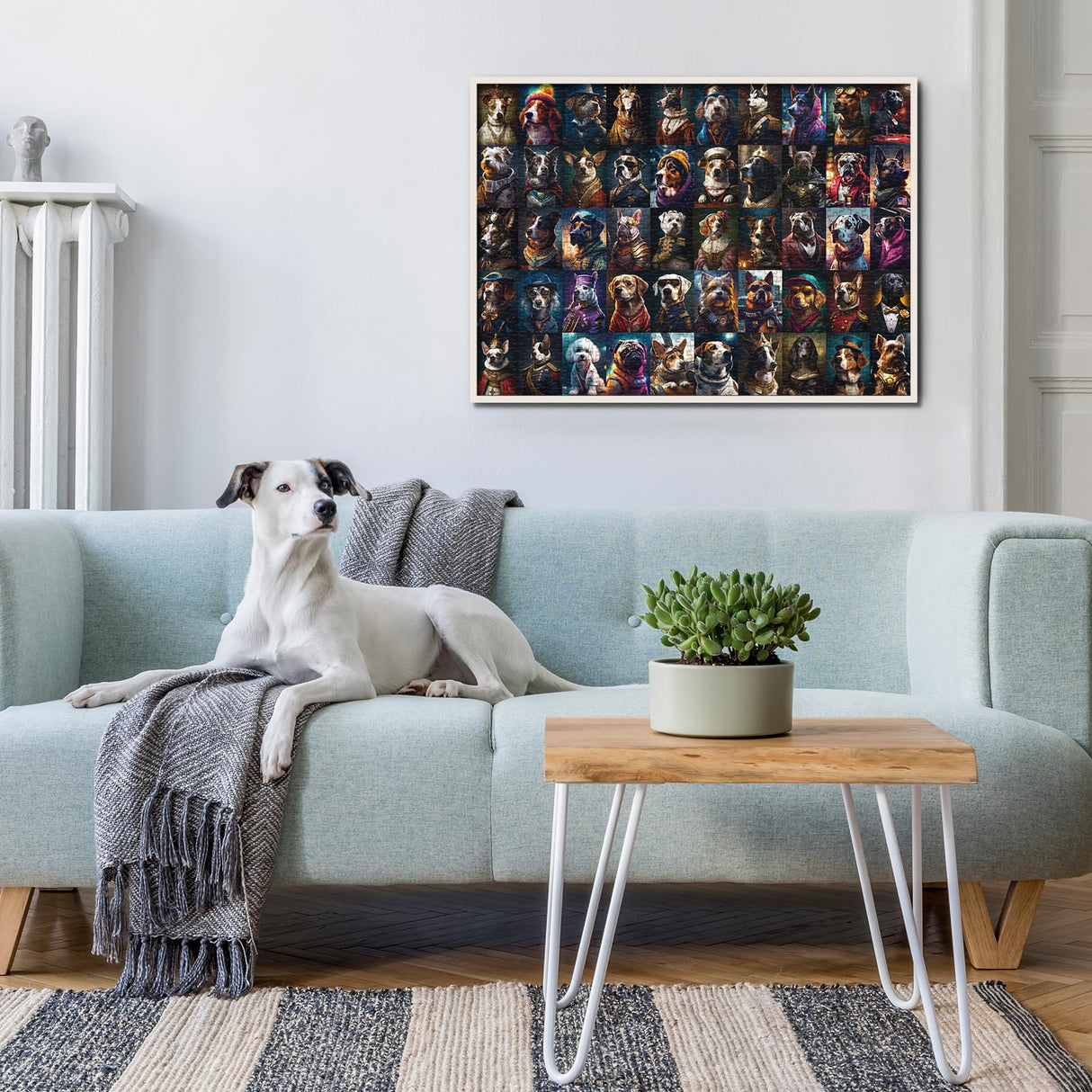 Portrait Dog Puzzle Dogs Puzzles 1000 Pieces for Adults, Animal Jigsaw Puzzles for Adults, Funny Puppy Bulldog Jigsaw Puzzle Family Collage Puzzles as Home Decor BBOLDIN