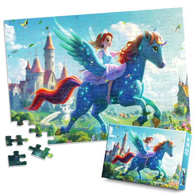 Puzzles for Kids Ages 4-8 Princess Cartoon Puzzle for Girls Age 5-10 100 Piece Jigsaw Puzzles for Kids Ages 3-5 6-8 8-10 Year Old - Colorful Children Puzzles Educational Learning Puzzles Gifts