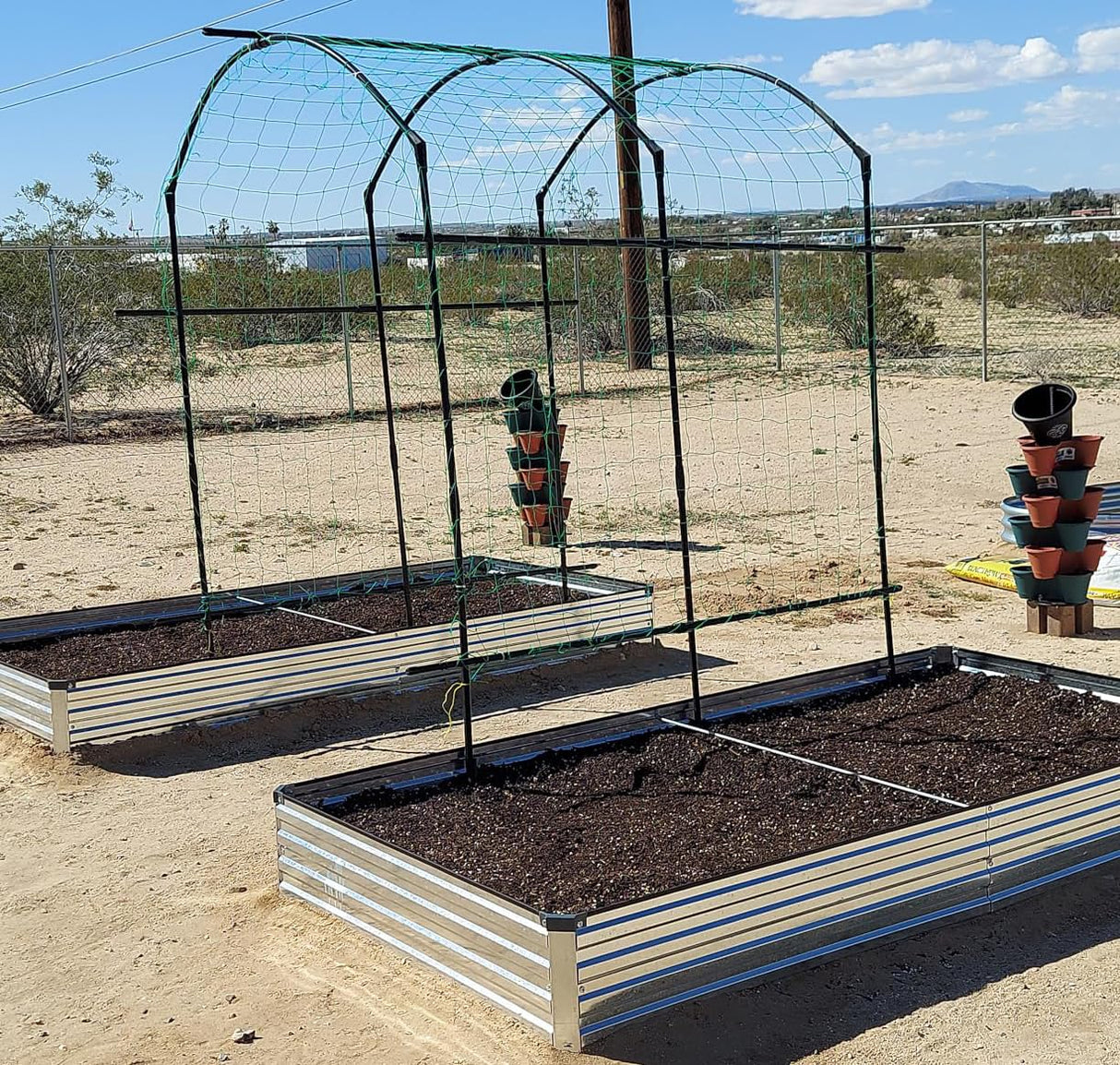 Foxlang 8x4x1ft(2 Pack) Galvanized Raised Garden Bed,Outdoor Planter Box Metal Patio Kit Planting Bed for Vegetables Flowers Herb,Silver Foxlang