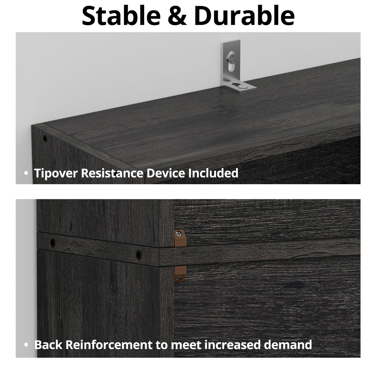 Stunning 6-Tier Vintage Black Bookshelf - Sturdy Storage Solution for Home or Office IRONCK