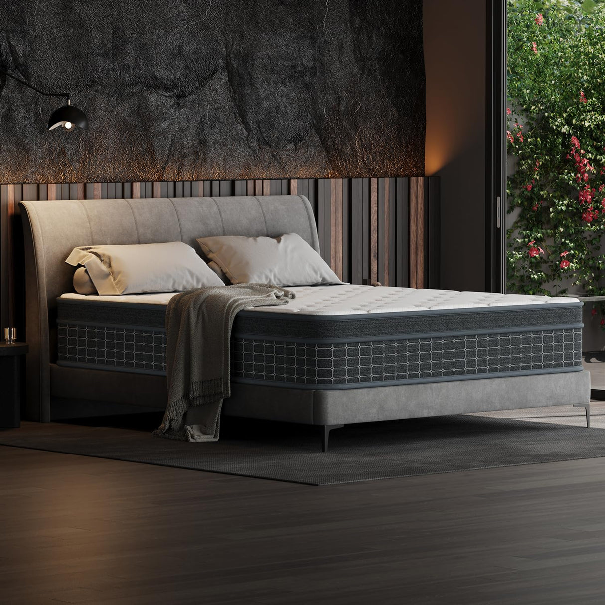 UMN Twin XL Mattress, 12 Inch XL Twin Mattress in a Box, Individually Pocketed Springs, Pressure Relief, Motion Isolation, Provides Support, CertiPUR-US Certified, Medium Firm UMN