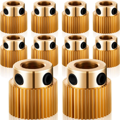 (40 Teeth,10 Pcs) Extruder Wheel 3D Printer Parts Drive Gear Brass Extruder Wheel Gear Compatible with CR-10, CR-10S, S4, S5, Ender 3, Ender 3 Pro