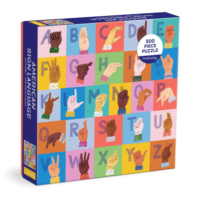 Mudpuppy American Sign Language Alphabet 500 Piece Family Puzzle