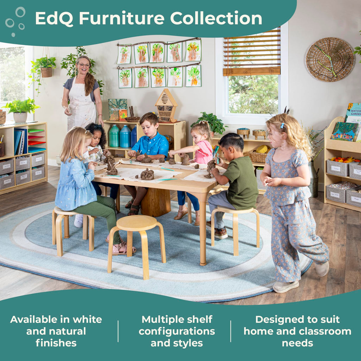 Guidecraft EdQ Kids Rotating Bookshelf: Natural Wood Revolving Bookcase - 360 Degree Spinning Book Shelf Tower with Acrylic Montessori Storage for Classroom, Bedroom and Playroom | Toy Organizer Guidecraft