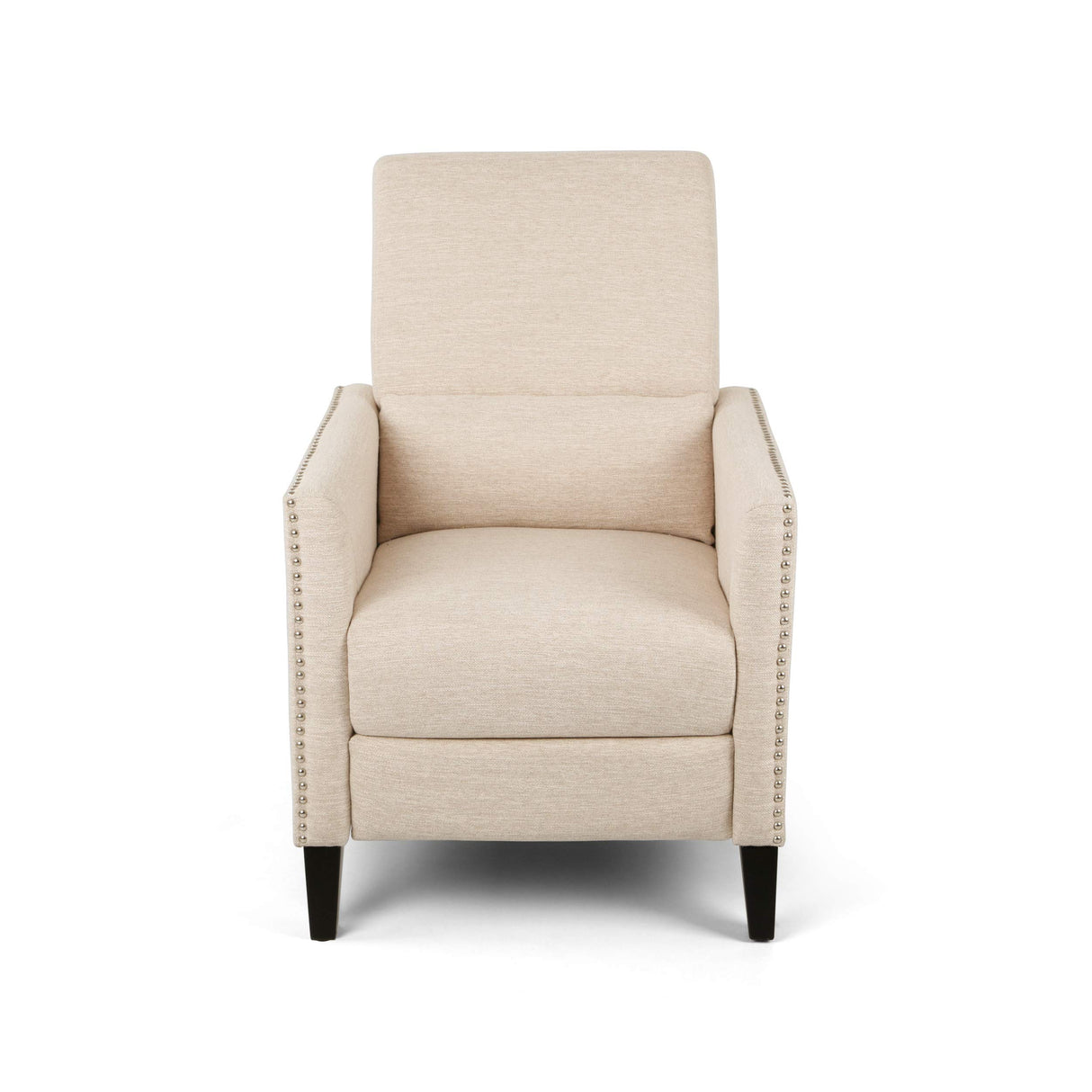Christopher Knight Home Alexis Contemporary Fabric Push Back Recliner, Beige, Dark Brown Christopher Knight Home