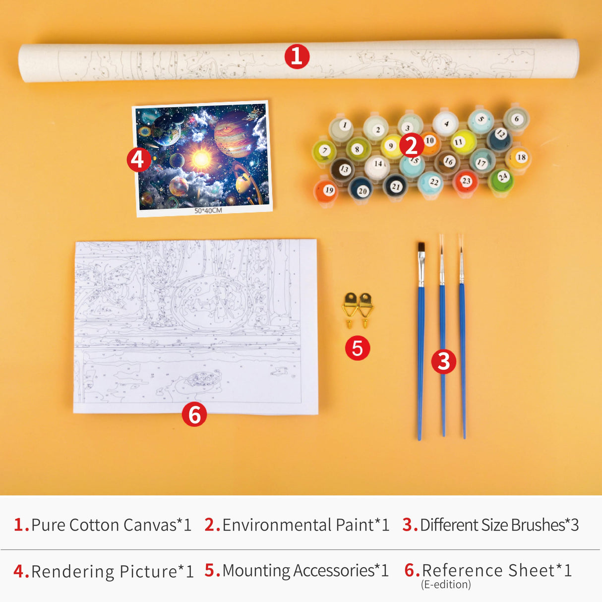 Planets in Space Paint by Numbers for Adults, Earth and Stars Space DIY Paint by Number Kits Starry Sky Oil Painting by Numbers for Beginners, Acrylic Paint Crafts for Home Decor 16x20Inch Frameless TUMOVO