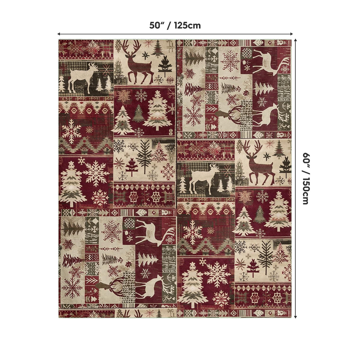 Horaldaily Christmas Flannel Blanket Throw, Christmas Red Reindeer Snow Soft Fuzzy Plush Cozy Fleece Blankets for Couch Sofa Bed Lounging, Ideal Gifts for Kids Adults Wife Self, 50x60 Horaldaily