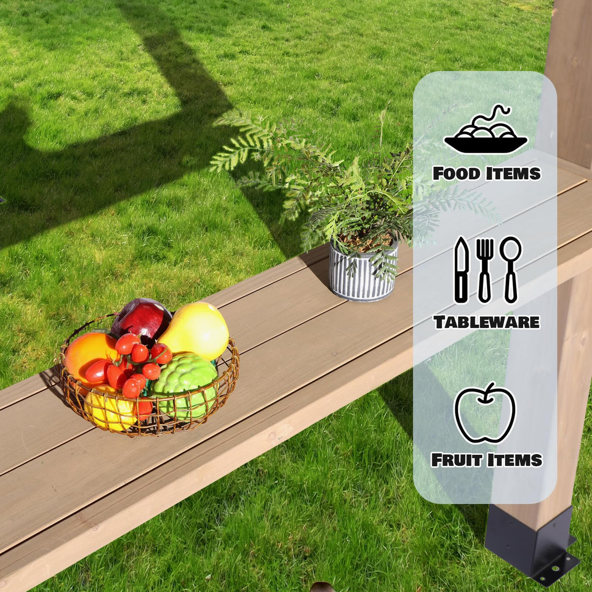 8x6 FT Wood Grill Gazebos, BBQ Wooden Gazebo with Hardtop Sloping Steel Roof, Wood Outdoor Pavilion with 2 Side Storage Shelves,Cedar Frame Patio Gazebo for Barbecue, Garden, Deck (Grey) StarEcho