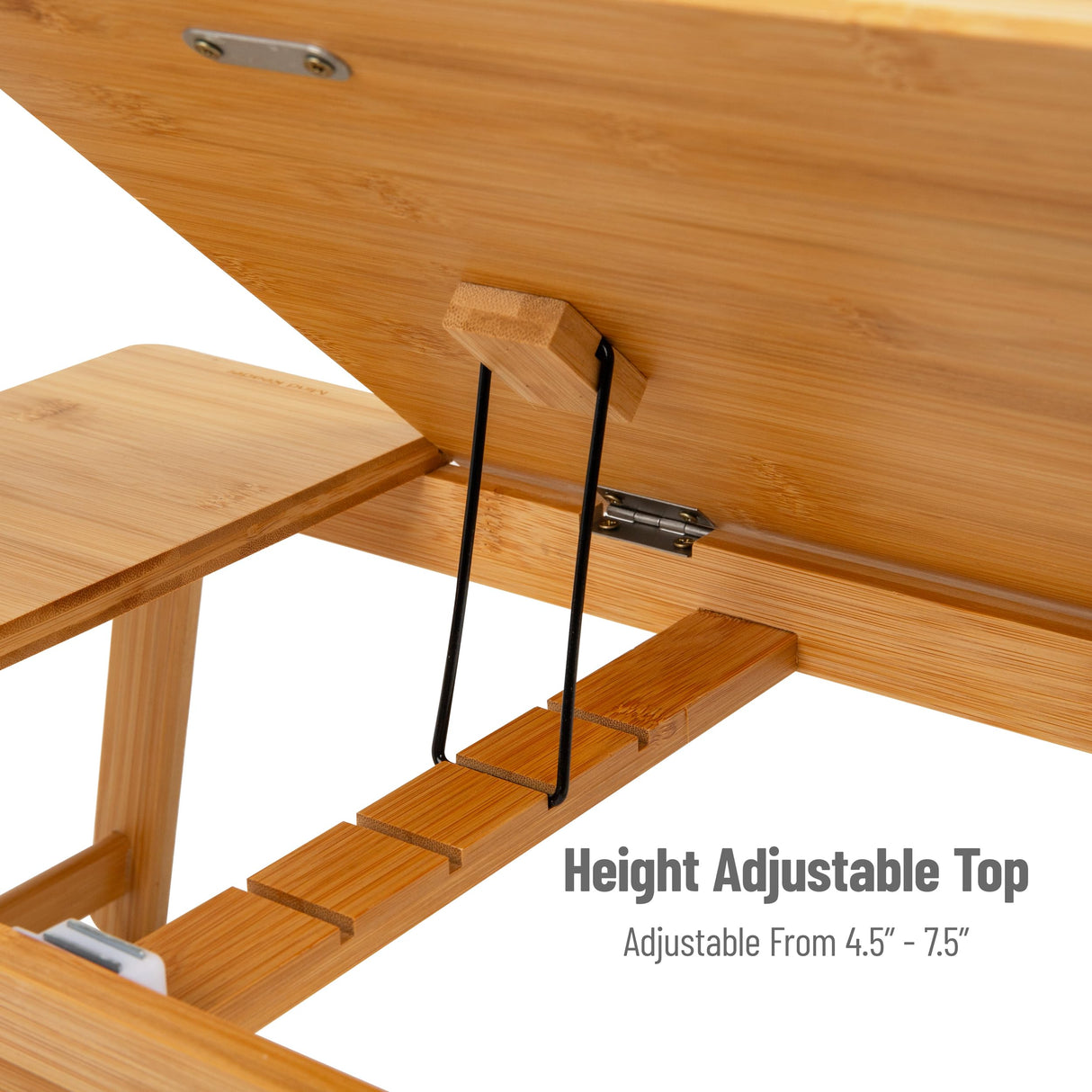 Mind Reader Lap Desk Laptop Stand, Bed Tray, Dorm Room, Folding Legs, Rayon From Bamboo, 21.25"L x 13.19"W x 8.25"H, Brown Mind Reader