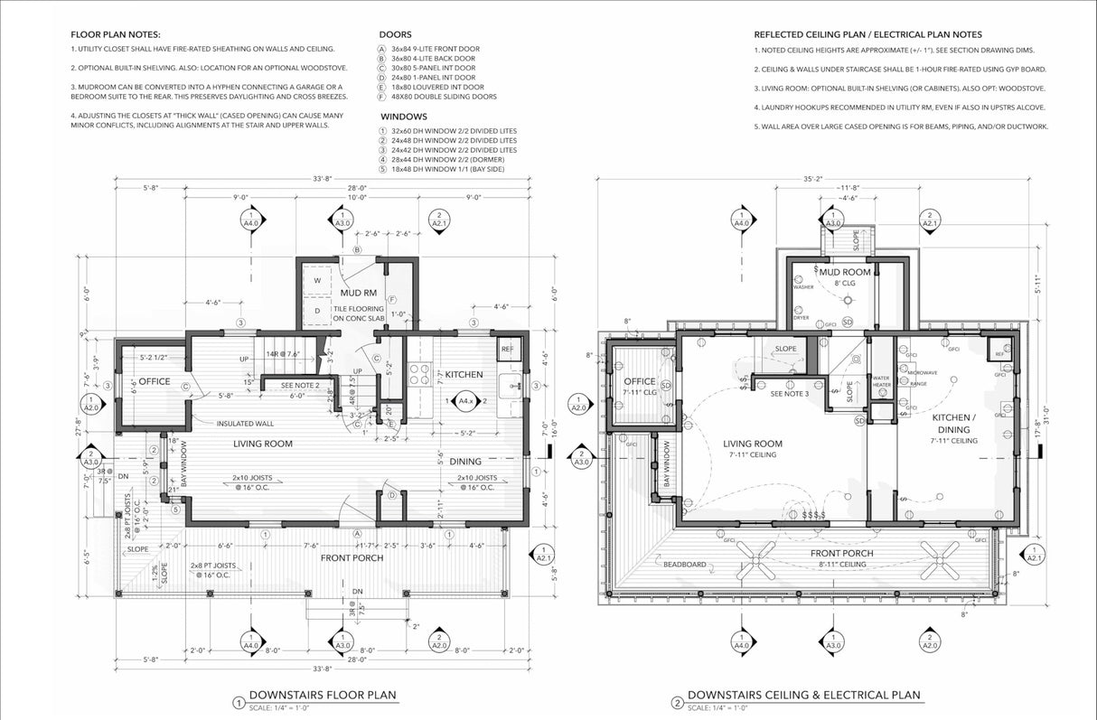 Two-Story 2-Bedroom Home Building Plans | 28'x16' | 956sqft | DIY Blueprint Generic